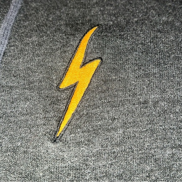 Aviator Nation Unisex FADED BOLT EMBROIDERY HOODIE | NUGGET GOLD // CHARCOAL 🖤 - Picture 11 of 16